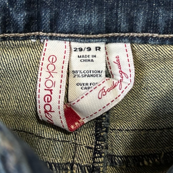 Echo Red Bootleg Regular Jeans Bling Bejeweled Rhinestone Size 29/9 R - Picture 12 of 13